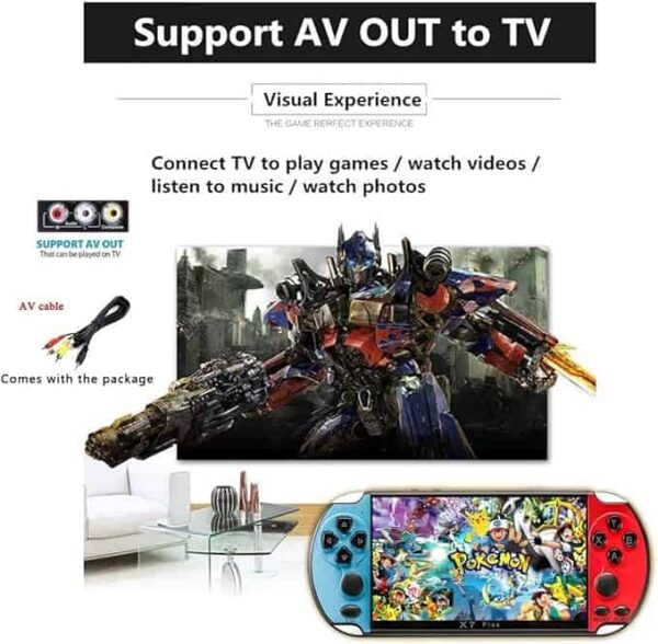 Console de jeu de marque SONGLAN-X7Plus 5,1 pouces intégré 10500 à double joystick, 8 Go de RAM, MP3, MP4, MP5 pour film/vidéo/musique/cadeau