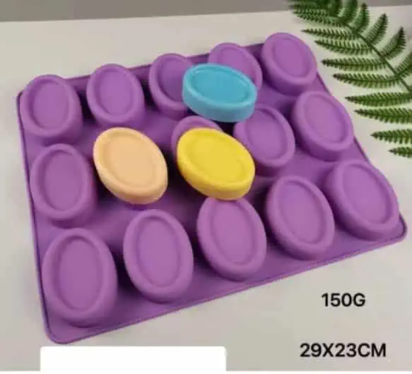 Moule à savon en silicone à 15 cavités, 150g, 29x23cm Moule à savon en silicone à 15 cavités, 150g, 29x23cm