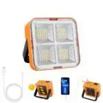 Projecteur LED Rechargeable Original 160 LEDs Lampe de Chantier Lumière de Travail Portable avec Panneau Solaire