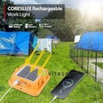 Projecteur LED Rechargeable Original 160 LEDs Lampe de Chantier Lumière de Travail Portable avec Panneau Solaire