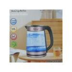 Bouilloire électrique en verre Mylongs de 2,2 litres pour faire bouillir de l'eau et du lait - Transparente.