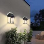 Lampe Solaire à détecteur de présence, Applique murale à induction solaire en forme de lanterne imperméable, lumière solaire couleur blanche soleil