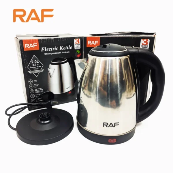 Bouilloire électrique automatique RAF 2 litres R.7816 – Acier inoxydable et sans fil – 1500 W