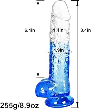 51g5zBLROTL. AC SY355 Gode d'aspiration transparent de 21cm avec tige incurvée flexible et boules pour un plaisir mains libres, gros gode réaliste pour la stimulation du point G/de la prostate