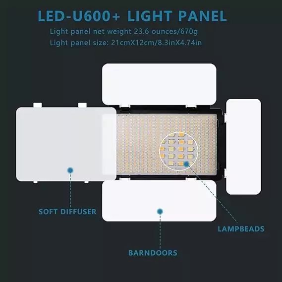 6105SLpgn8L. AC SX569 Selfie Anneau Lumineux LED lumière vidéo Photo Studio Lampe Bicolore 2500 K-8500 k réglable avec trépied Support à Distance for l'enregistrement vidéo Para Lampes à Selfie (Color : NA-U600-16BC)