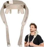 Masseur de cou avec chaleur, masseur de cou et d'épaules pour soulager la douleur des tissus profonds, oreiller de massage pétrissant portable