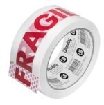 Ruban Adhésif FRAGILE 50 mm x 66 m pour emballage de colis cassable ou très précieux