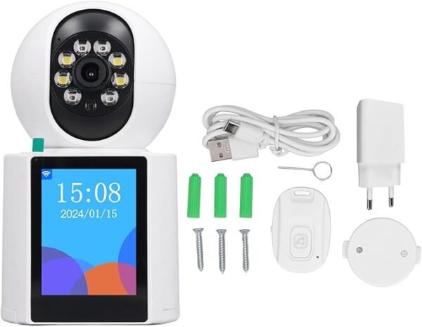 Caméra de Surveillance d'appel Vidéo à Domicile, Caméra Vidéo Bidirectionnelle Rotative pour Personnes âgées
