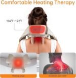 Masseur de cou avec chaleur, masseur de cou et d'épaules pour soulager la douleur des tissus profonds, oreiller de massage pétrissant portable