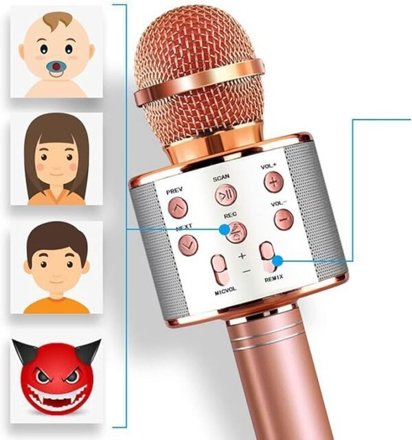 711vt8KImAL. AC SX679 Microphone sans fil Bluetooth Micro portable Haut-parleur Bluetooth pour chanter en soirée avec changement de voix