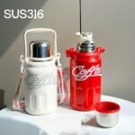 Gourde isotherme de grande capacité en acier inoxydable 316, gourde de sport portable pour l'extérieur