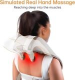 Masseur de cou avec chaleur, masseur de cou et d'épaules pour soulager la douleur des tissus profonds, oreiller de massage pétrissant portable