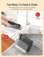 Friteuse à air, four grille-pain à commande par bouton pour des repas faciles, sans huile et sains avec panier et plateaux antiadhésifs lavables au lave-vaisselle (blanc)