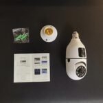 Caméra de sécurité extérieures, 4MP ampoule caméra intérieure double lentille lumière sans fil caméra IP 2 voies Audio suivi automatique AI détection humanoïde PTZ caméra de sécurité