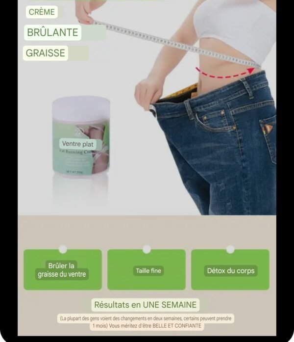Crème brûlante de graisse de ventre et corps , Crème Anti Cellulite 250g Crème Amincissante et Raffermissante Professionnelle ( Cuisse, Taille, Bras) .