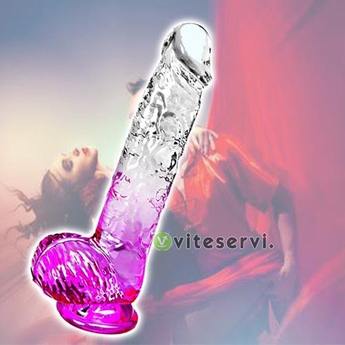 sextoy transparent Gode d'aspiration transparent de 21cm avec tige incurvée flexible et boules pour un plaisir mains libres, gros gode réaliste pour la stimulation du point G/de la prostate