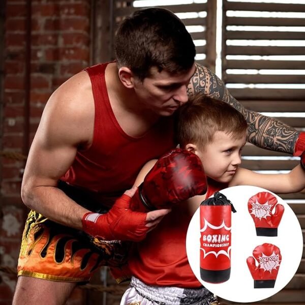 Sac de boxe pour enfants avec gants, sac de boxe professionnel et gants pour enfants | Outil d'entraînement physique en salle pour la coordination, la force, les coups de pied et les frappes