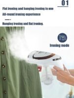 Défroisseur à vapeur 1600 W pour vêtements, design portable , défroisseur à vapeur pour tissus avec chauffage rapide en 40 secondes, réservoir d'eau d'une capacité de 250 ml, élimine les plis, pour la maison, le bureau