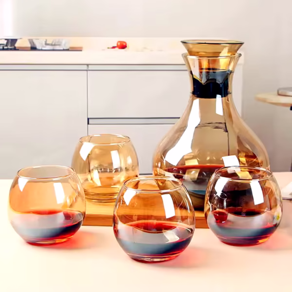 Carafe Décanteur de vin avec 4 verres de qualité
