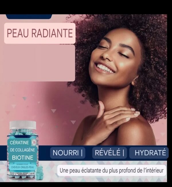 Screenshot 20241118 134124 Gummies Biotine Collagène Kératine Multivitaminées pour Cheveux, Ongles et Peau – Fortification et Éclat en 14 Jours, 60 Bonbons Gélifiés