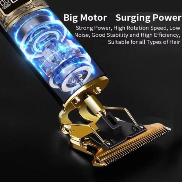 Tondeuse Rasoir électronique rechargeable Vintage haute précision avec affichage de niveau de charge
