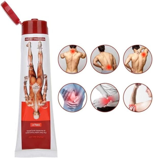 Crème anti-douleur, crème de massage 100g Vertèbres cervicales Crème pour les épaules et le cou Crème de massage anti-douleur (rouge)