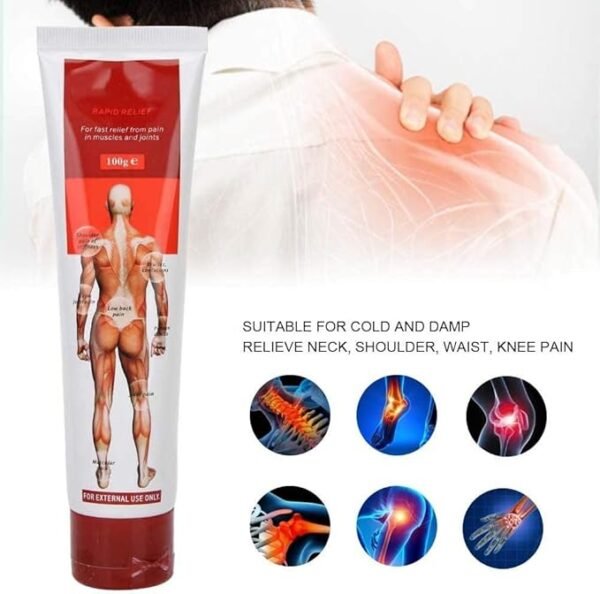 Crème anti-douleur, crème de massage 100g Vertèbres cervicales Crème pour les épaules et le cou Crème de massage anti-douleur (rouge)
