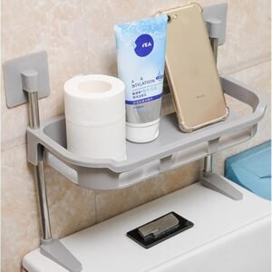 Étagère de rangement de salle de bain Organisateur de salle de bain à 3 niveaux au-dessus des toilettes Salle de bain autonome avec tringle à vêtements pour placards de rangement pour petits espaces