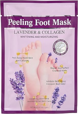 71ZpsNPxggS. AC SY450 Masque Peeling pour les Pieds, Collagène Lavande Chaussettes Exfoliantes Douces Hydratantes pour la Peau Pieds Masque D'élimination de la Peau Morte Soins des Pieds pour Pieds Fissurés Pack