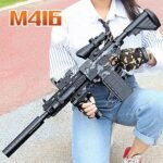 Soft Bullet Sniper Avec Viseur Blaster Automatique En Mousse 10 Balles, Pistolets Jouet HK416 DIY Pour Garçons De 6 À 13 Ans Cadeaux Pour Enfants Pour Anniversaire Halloween Noël