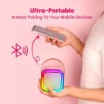 Microphone sans fil pour touristes, machine de karaoké, Bluetooth, haut-parleur PA, système KTV DSP, son stéréo HIFI, lumières LED colorées RVB, cadeaux, K12