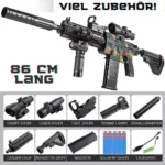 Soft Bullet Sniper Avec Viseur Blaster Automatique En Mousse 10 Balles, Pistolets Jouet HK416 DIY Pour Garçons De 6 À 13 Ans Cadeaux Pour Enfants Pour Anniversaire Halloween Noël