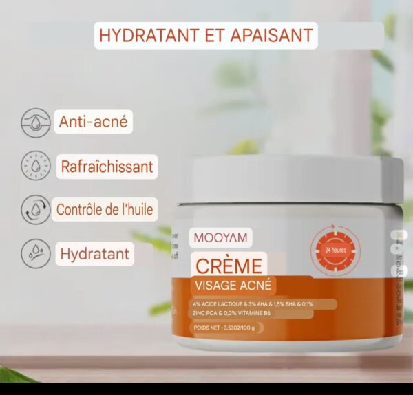 Crème réparatrice de visage anti acné anti bouton et tâches Crème pour le visage MOOYAM, contrôle le gras du visage