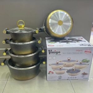 Lot de 5 Casseroles antiadhésives de luxe en granite classiques en aluminium Vmigo