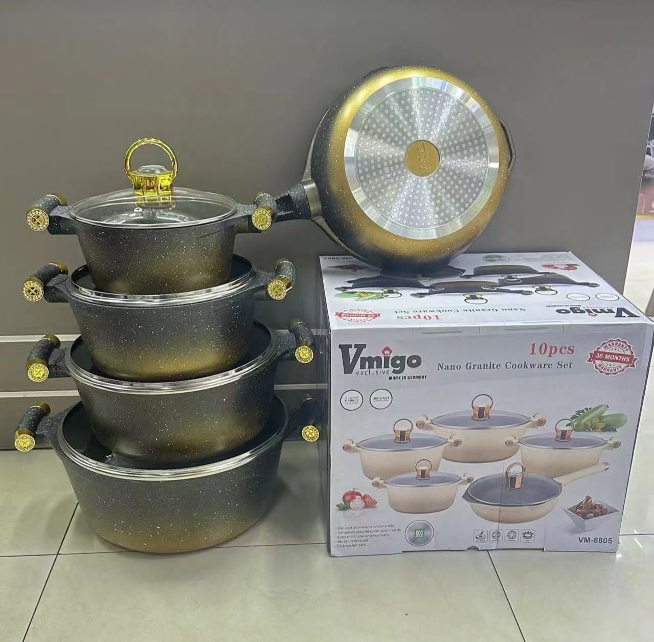 WhatsApp Image 2025 01 17 at 11.01.58 Lot de 5 Casseroles antiadhésives de luxe en granite classiques en aluminium Vmigo