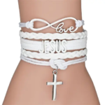 Bracelet Jésus en cuir ajustable en plusieurs couleurs