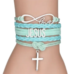 Bracelet Jésus en cuir ajustable en plusieurs couleurs