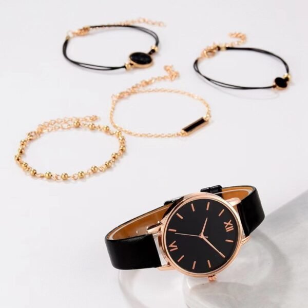 Ensemble bracelet montre en trois couleurs