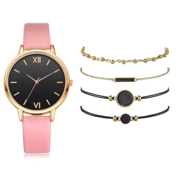 Ensemble bracelet montre en trois couleurs