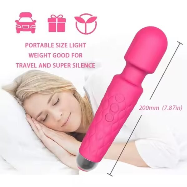 Wand Vibro multi vitesse sextoy moderne Masseur personnel rechargeable – Premium avec 8 vitesses et 20 motifs – sans fil, silencieux et à la main – super étanche et durable