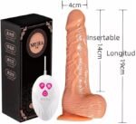 Gode Vibro-masseur pour Femme Point G Gode Vibromasseur Réaliste Pénis Large pour Point G avec Télécommande,Gode Anal Ventouse pour Femme et Homme