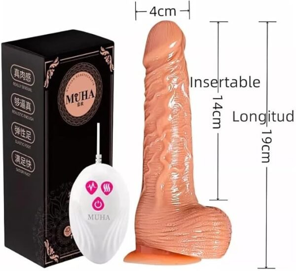 Gode Vibro-masseur pour Femme Point G Gode Vibromasseur Réaliste Pénis Large pour Point G avec Télécommande,Gode Anal Ventouse pour Femme et Homme