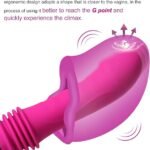 Vibromasseur point G pour femme, vibromasseur gode 3 en 1, jouet sexuel en silicone avec gland réaliste, 10 modes de vibration pour la stimulation du clitoris, du vagin, du mamelon et 3 modes télescopiques, jouets sexuels pour adultes, vibromasseur gode