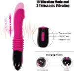 Vibromasseur point G pour femme, vibromasseur gode 3 en 1, jouet sexuel en silicone avec gland réaliste, 10 modes de vibration pour la stimulation du clitoris, du vagin, du mamelon et 3 modes télescopiques, jouets sexuels pour adultes, vibromasseur gode