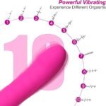 Vibromasseur point G pour femme, vibromasseur gode 3 en 1, jouet sexuel en silicone avec gland réaliste, 10 modes de vibration pour la stimulation du clitoris, du vagin, du mamelon et 3 modes télescopiques, jouets sexuels pour adultes, vibromasseur gode