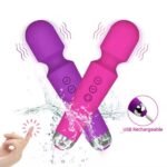 Wand Vibro multi vitesse sextoy moderne Masseur personnel rechargeable – Premium avec 8 vitesses et 20 motifs – sans fil, silencieux et à la main – super étanche et durable