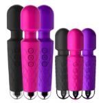Wand Vibro multi vitesse sextoy moderne Masseur personnel rechargeable – Premium avec 8 vitesses et 20 motifs – sans fil, silencieux et à la main – super étanche et durable