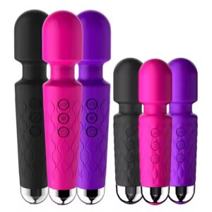 Wand Vibro multi vitesse sextoy moderne Masseur personnel rechargeable – Premium avec 8 vitesses et 20 motifs – sans fil, silencieux et à la main – super étanche et durable