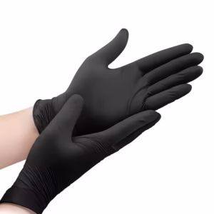 Gants en latex noirs sans poudre, Paquet de gant jetablepour la cuisine, cosmetique ou video Tiktok de haute qualité