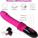 Vibromasseur point G pour femme, vibromasseur gode 3 en 1, jouet sexuel en silicone avec gland réaliste, 10 modes de vibration pour la stimulation du clitoris, du vagin, du mamelon et 3 modes télescopiques, jouets sexuels pour adultes, vibromasseur gode